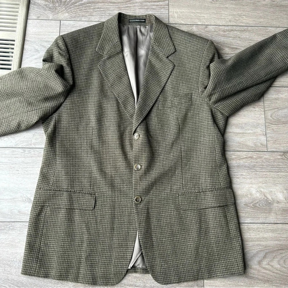 Vintage Moores Union Made Pure Wool High Twist Checked Blazer - Picture 8 of 15